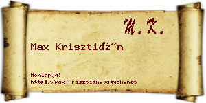 Max Krisztián névjegykártya