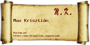Max Krisztián névjegykártya